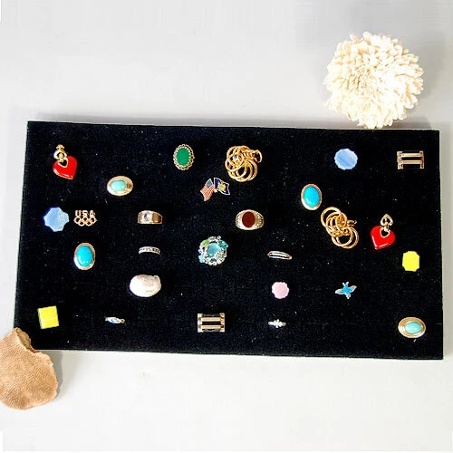 Ring Display Inserts- Slotted- Foam- Fits Standard Size Tray- Black