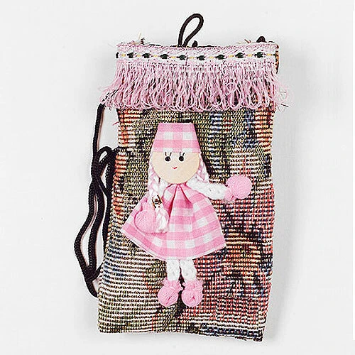 Peruvian Style Pouches- Small 3" x 5"- Pink w/Pink Girl- Price Per Dozen