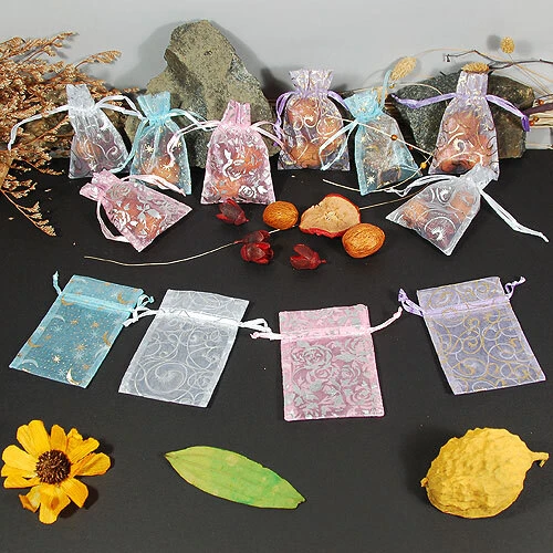 Organza Drawstring Pouches- Fancy- 2 3/4" x 3"H- Price Per Dozen