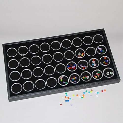 Gemstone Trays Set- For Medium 1 3/8" Jars- Black
