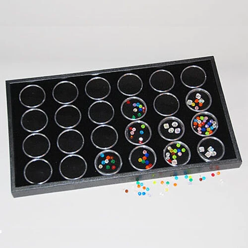 Gemstone Trays Set- For Large 1 3/4" Jars- Black