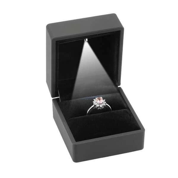 Black Soft Touch Lighted RING Box