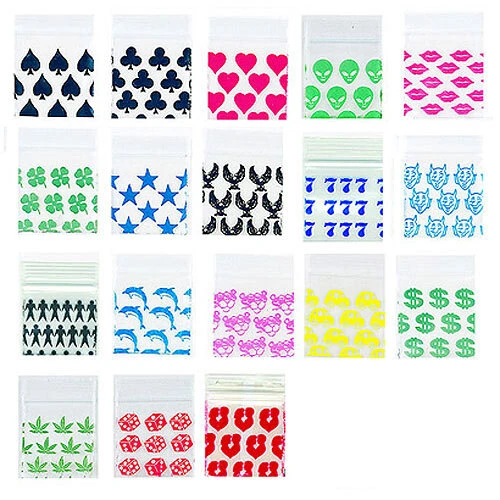 Apple Bags With Designs- 2" x 2"- 2.5 Mil- 1,000/pack