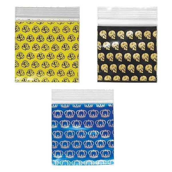 Apple Bags With Two Color Designs- 2" x 2"- 2.5 Mil- 1,000/pack