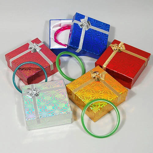 Bangle/Watch Boxes- 3 1/4" x 3 1/4" x 1 1/2"- Mixed Hologram- 48/case