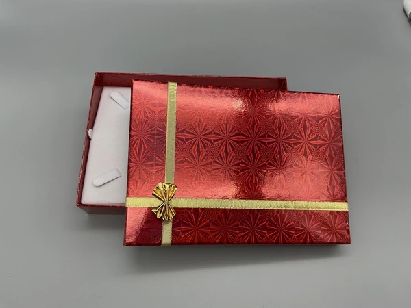 Red Bowtie Hologram Box for Necklace- 7 3/8" x 5 1/4" x 1 1/2"