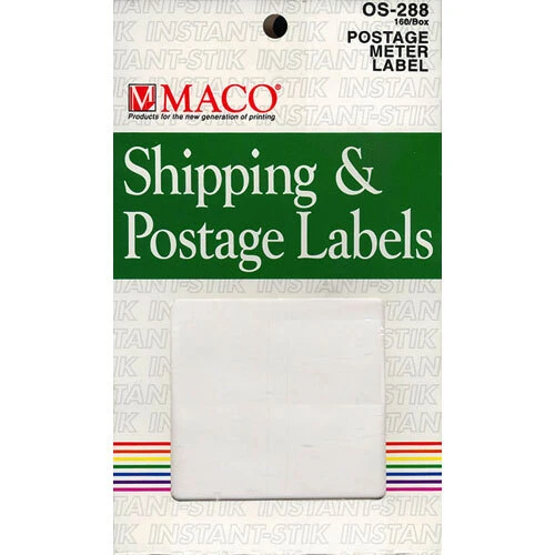 Postage Meter Labels- Permanent Adhesive, 4 Labels Per Sheet- 3 5/8" x 5 1/2" Sheet Size- 160 Labels