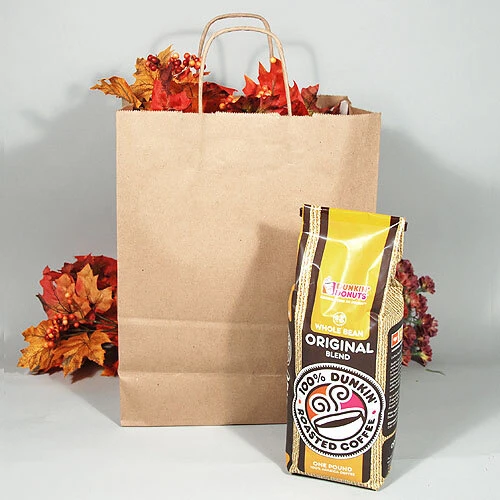 Paper Shopping Bags- Natural Kraft- Debbie- 10" x 5" x 13"- 80 lb Basis Wt- 250/pk