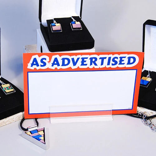 As Advertised Sign Cards- 3 1/2" x 5 1/2"- 100/pack