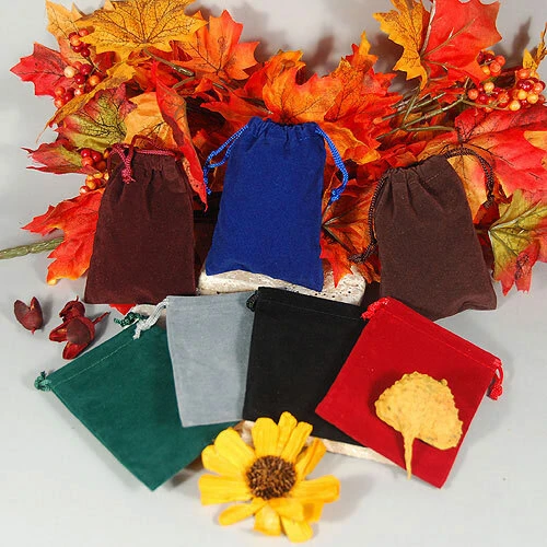 Velour Textured Drawstring Pouches- 3" x 4"- Price Per 25 Pouches